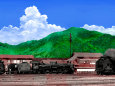 夏空と蒸気機関車