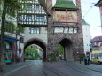 フライブルグ旧市街早朝の街角