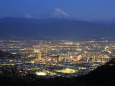 甲府の夜景と富士山