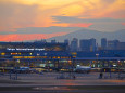 羽田空港から夕景富士