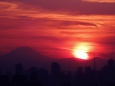 富士山と落日