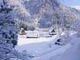 五箇山 雪晴れの朝