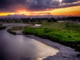 多摩川の夕景