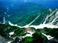 山頂から見下ろす白馬大雪渓
