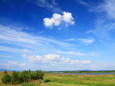 石狩川と夏の雲