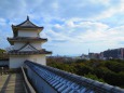 明石城の櫓から明石海峡大橋遠望