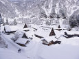 五箇山 雪晴れの静かな朝