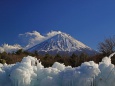 氷瀑と富士