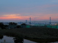 横浜ベイブリッジの夕景