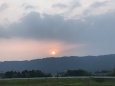 夕焼けに染まる