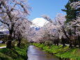 新名庄川と富士山