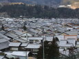 小雪の岩村の街