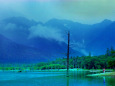大正池と穂高岳～1975年