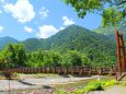 夏の上高地明神橋