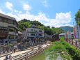 夏の湯村温泉 荒湯