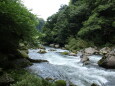 雄川の滝遊歩道から雄川を望む