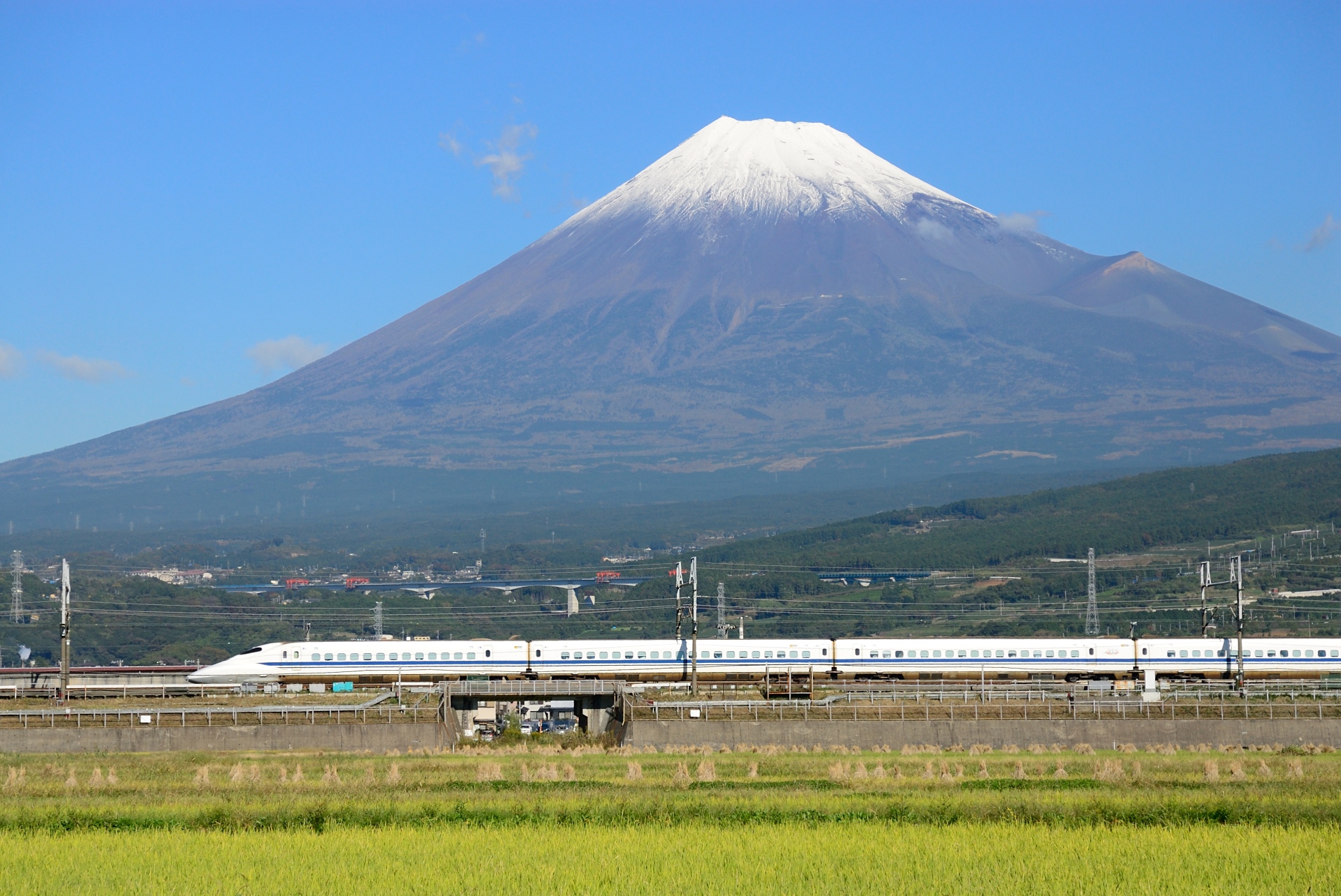 鉄道 新幹線 富士山と700系新幹線 壁紙19x1284 壁紙館