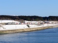 津軽海峡とED79貨物列車