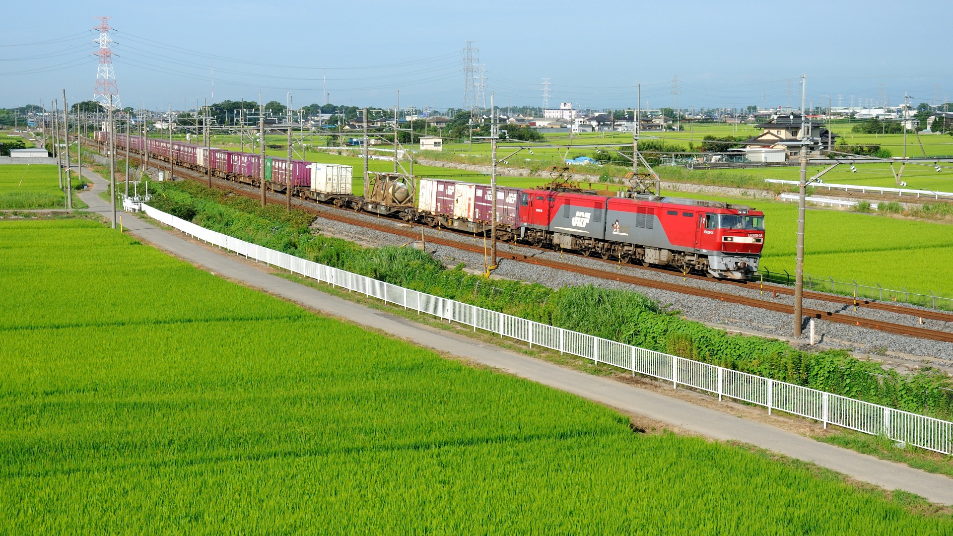 鉄道 電気機関車 Eh500コンテナ貨物列車 壁紙19x1080 壁紙館