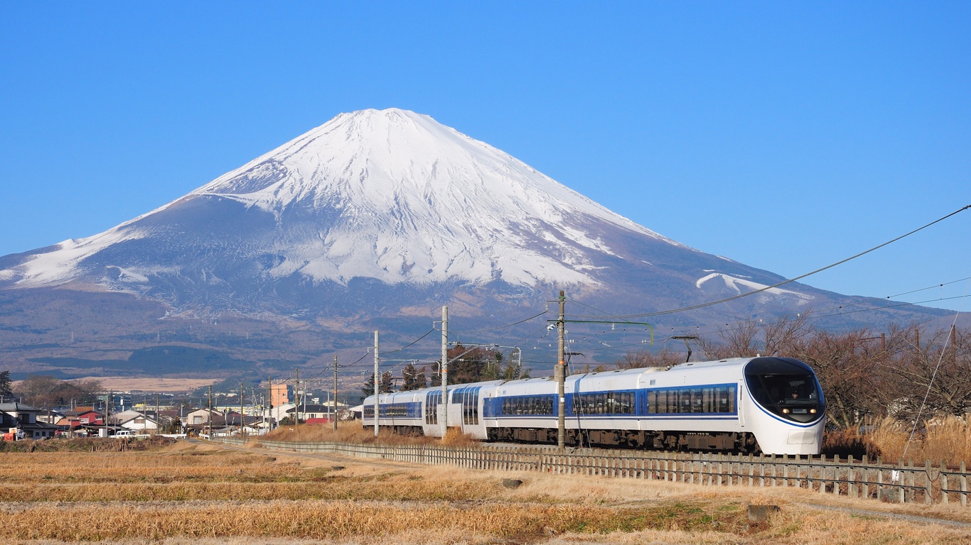 鉄道 電車 富士山と特急あさぎり 371系 壁紙1366x768 壁紙館