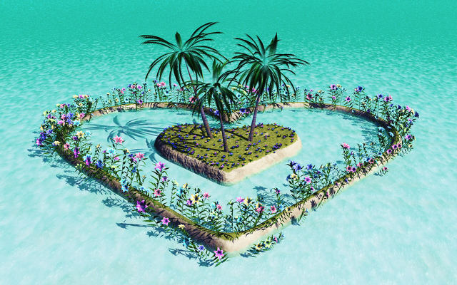 ハート型の島