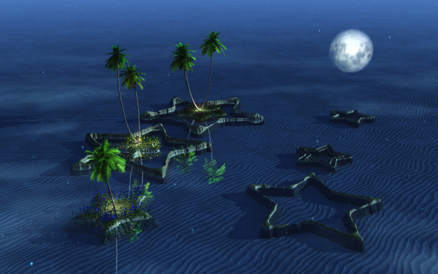 月夜の島