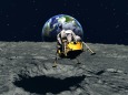 月面着陸態勢のアポロ11号