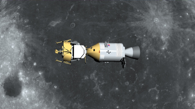 月周回軌道上のアポロ11号