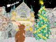 雪と古城とクリスマス