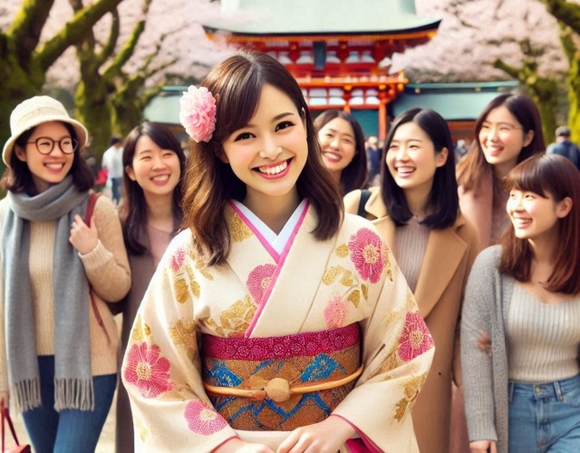 参拝する女の子2