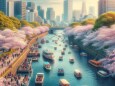 春の隅田川