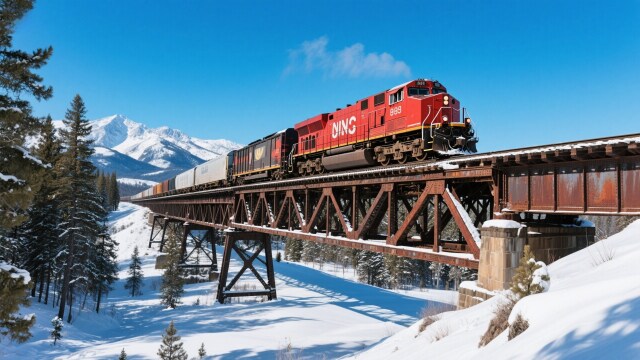 ロッキー山脈・大陸横断鉄道(AI)