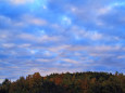 紅葉の丘と夕暮れ雲