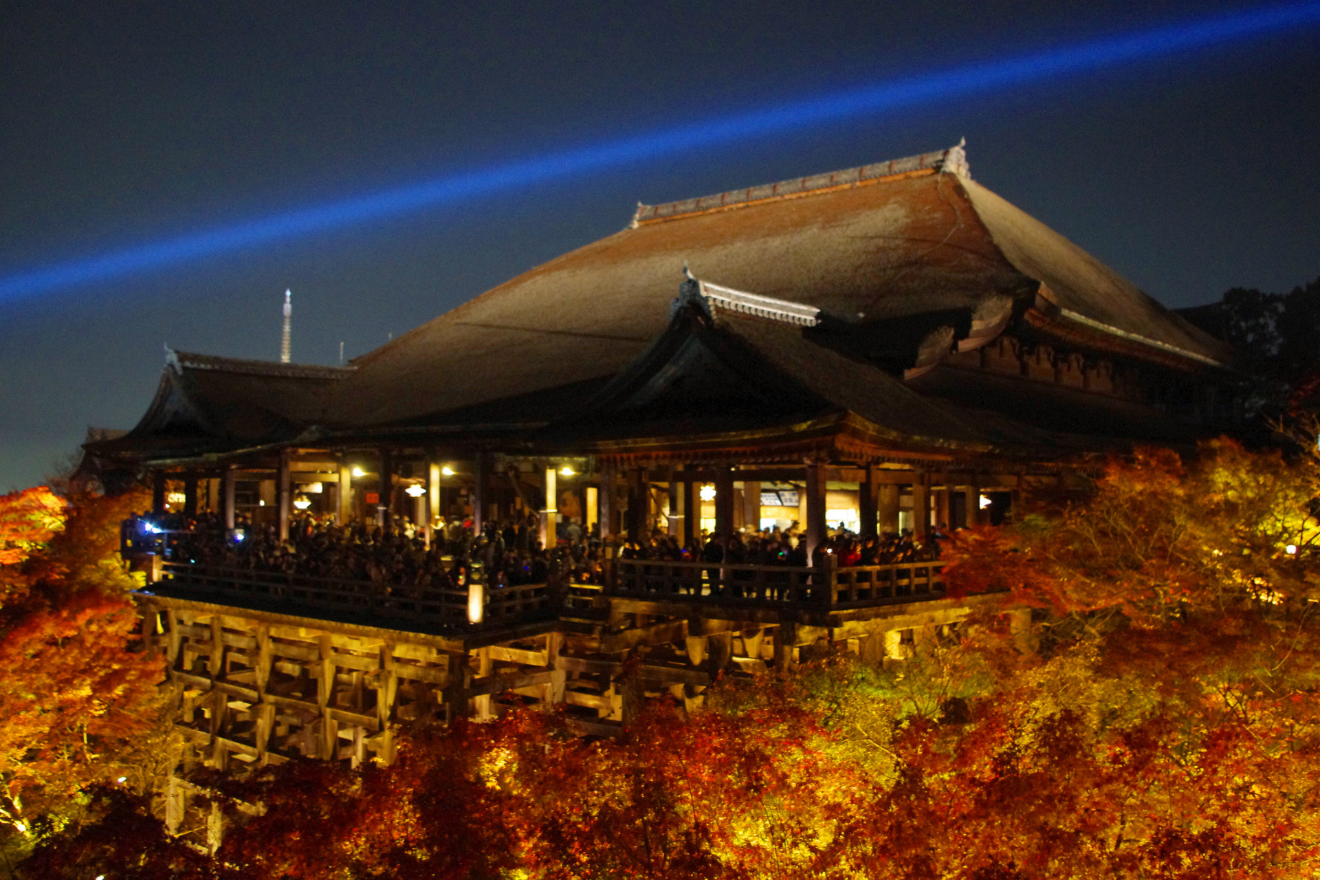 夜景 花火 イルミ 清水寺 ライトアップ 壁紙19x1280 壁紙館