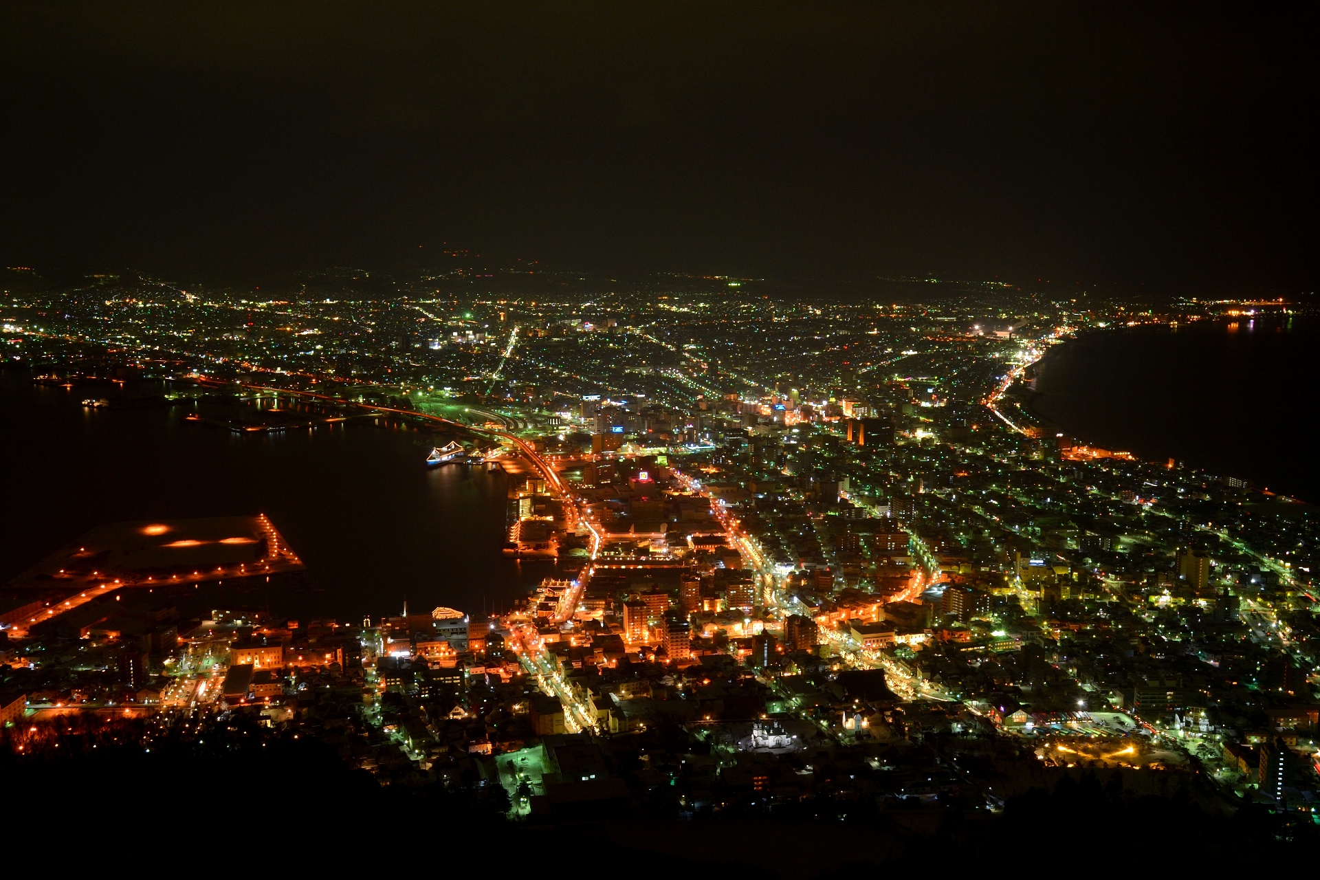 夜景 花火 イルミ 函館の夜景 壁紙19x1280 壁紙館