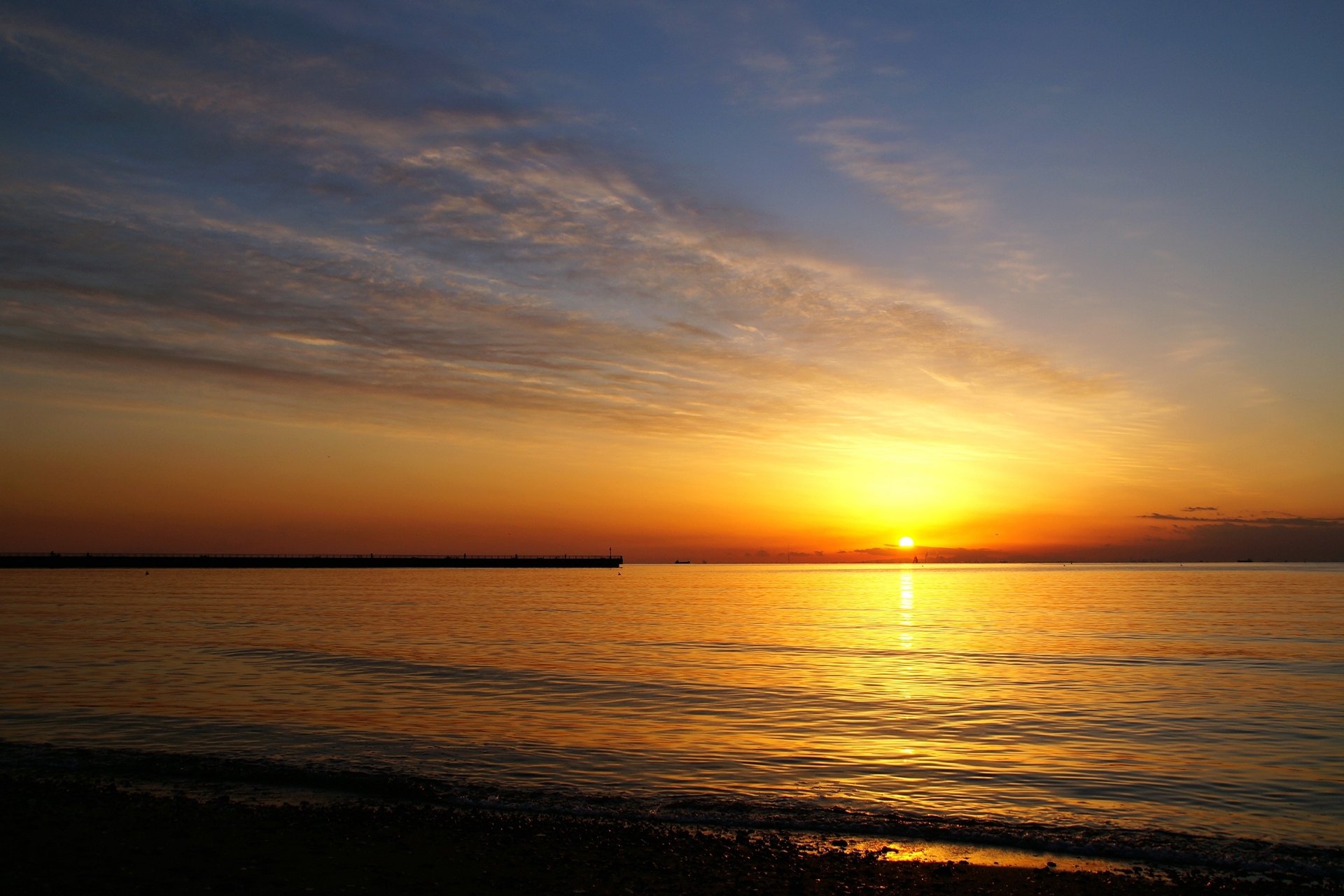 朝焼け 夕焼け 海の夕暮れ 壁紙19x1280 壁紙館