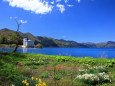 田沢湖湖畔の風景