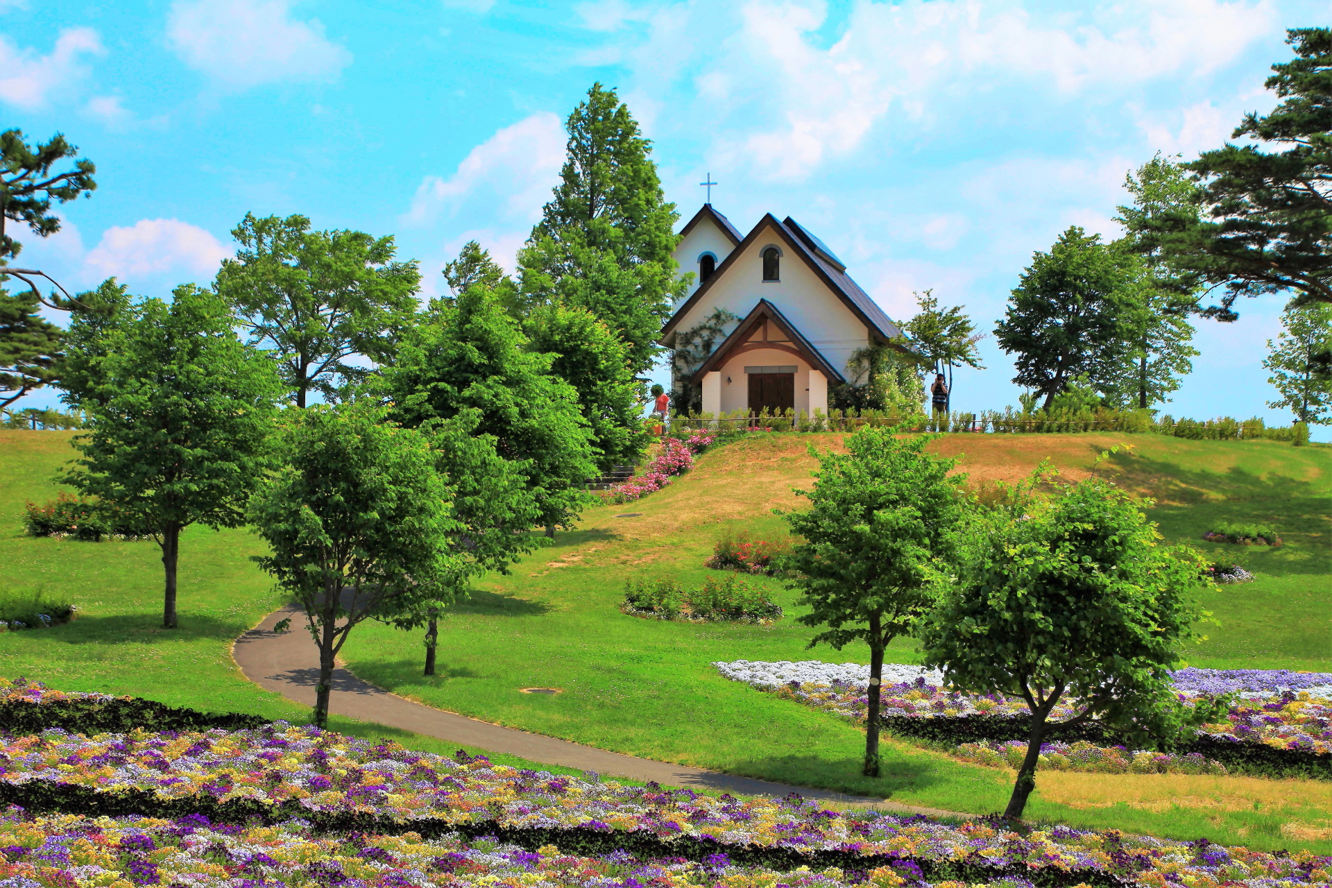 日本の風景 丘の上の教会 壁紙19x1280 壁紙館
