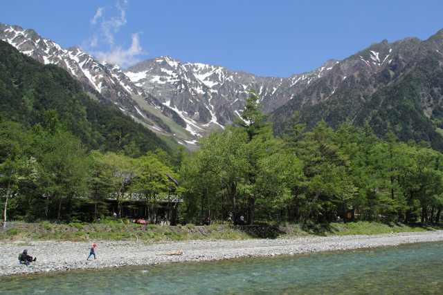 穂高連峰と梓川