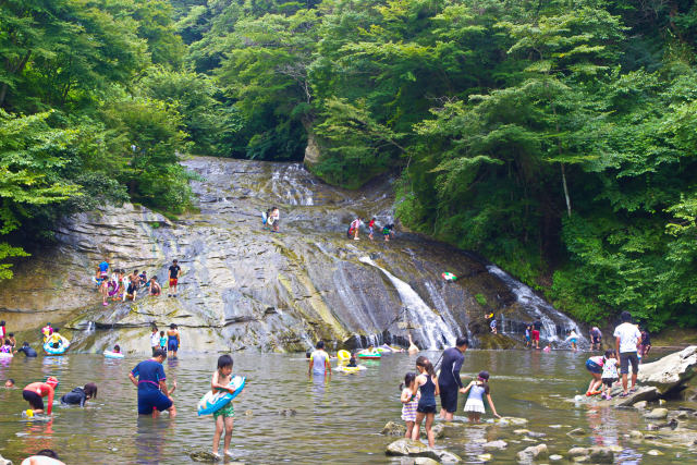 夏の養老渓谷・粟又の滝
