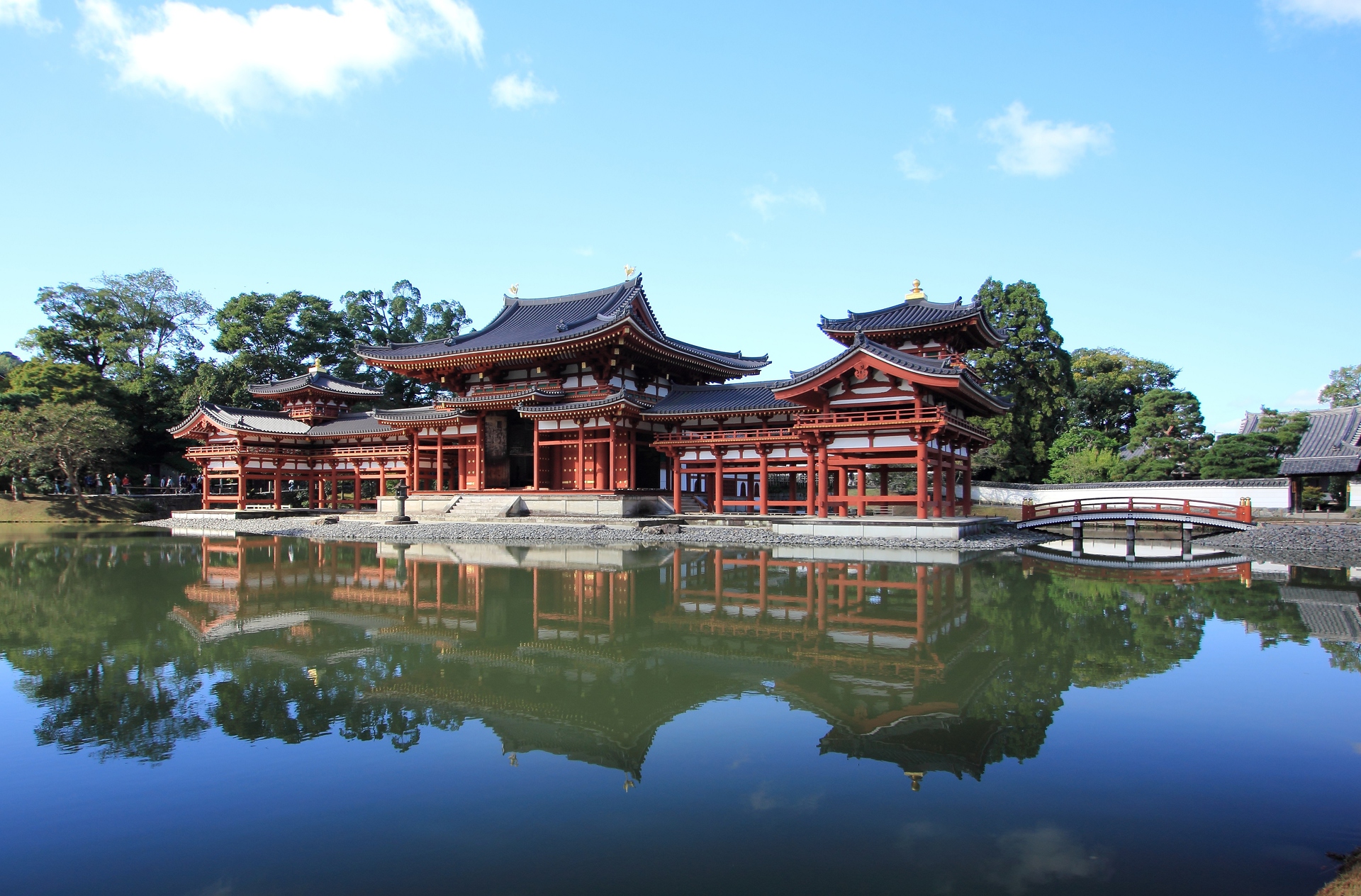 日本の風景 湖面に映る平等院鳳凰堂 壁紙19x1264 壁紙館