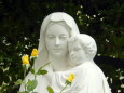 聖母像とバラ