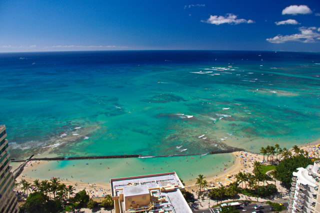 ワイキキの海