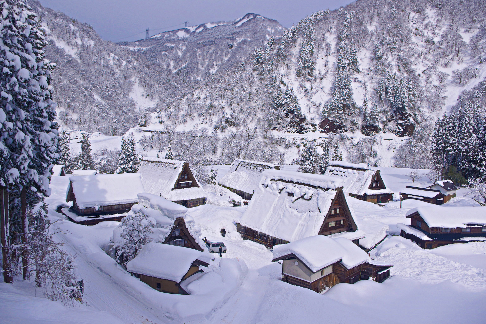 日本の風景 世界遺産 五箇山の雪景色 壁紙19x1280 壁紙館