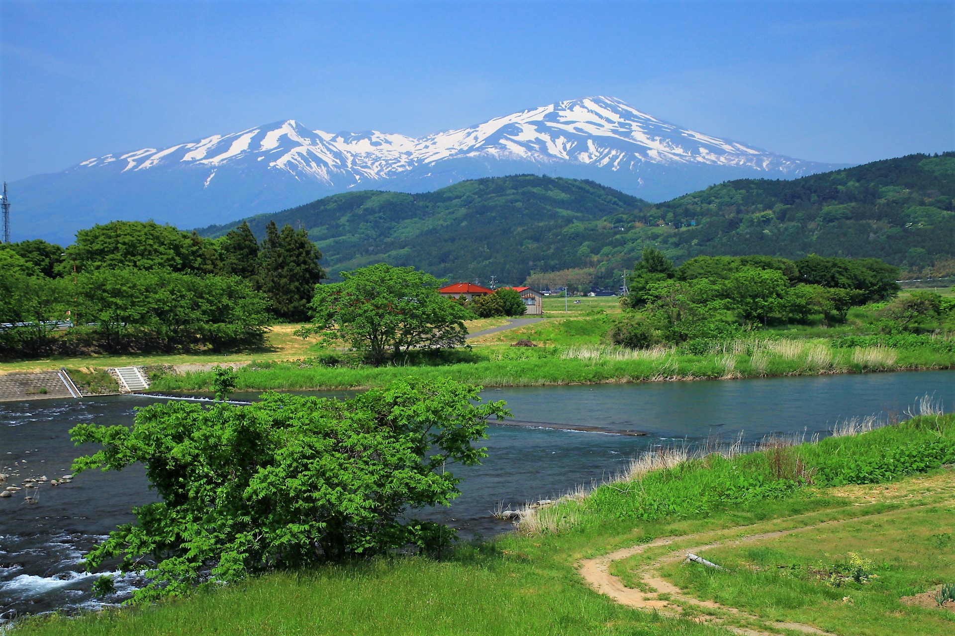 日本の風景 春の鳥海山 壁紙19x1280 壁紙館