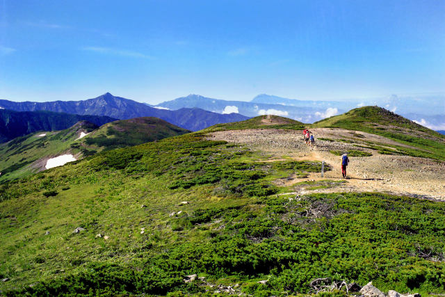 北ノ俣岳からの笠ヶ岳乗鞍御嶽山