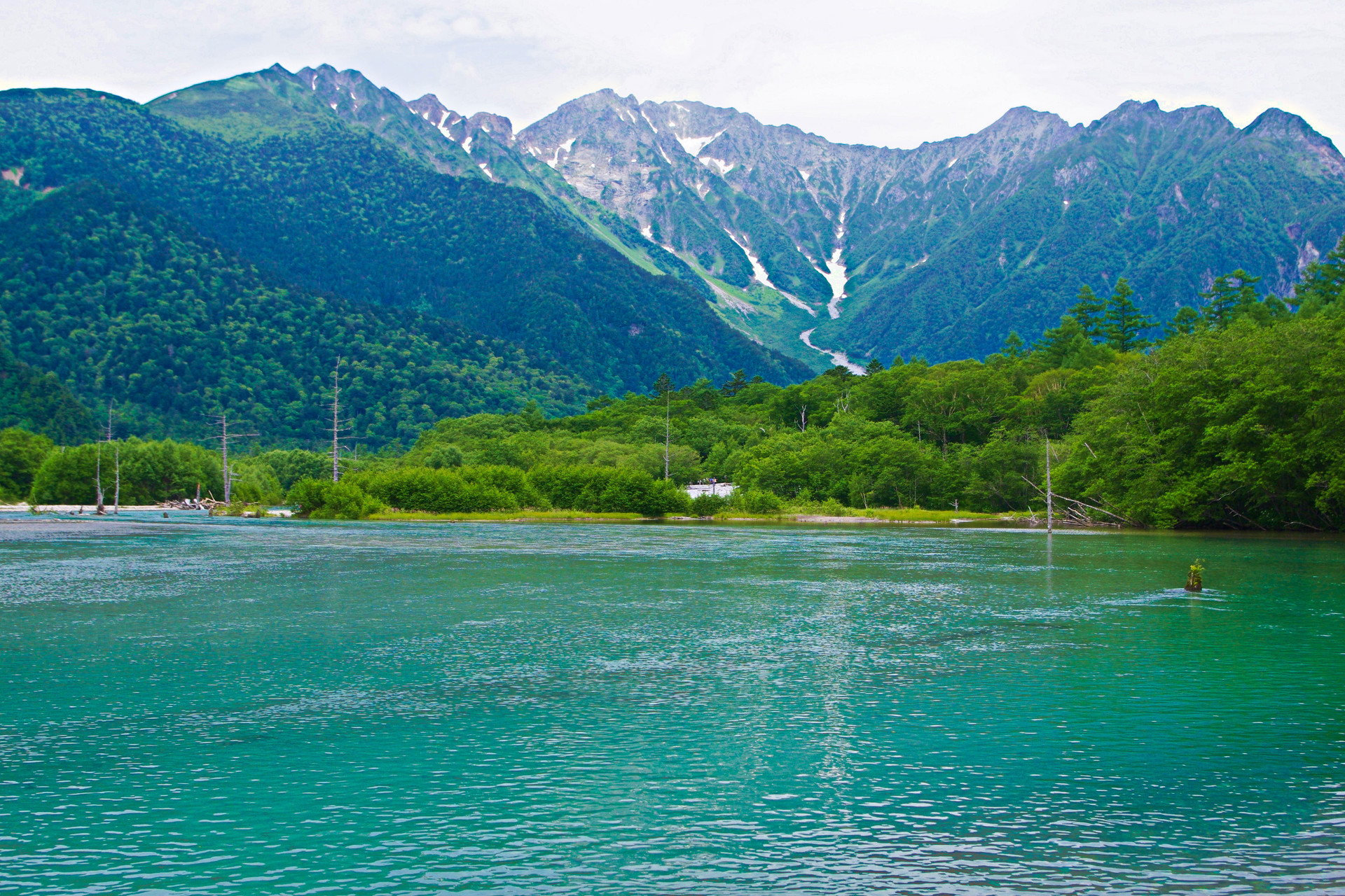 日本の風景 上高地の夏 大正池と穂高連峰 壁紙19x1280 壁紙館