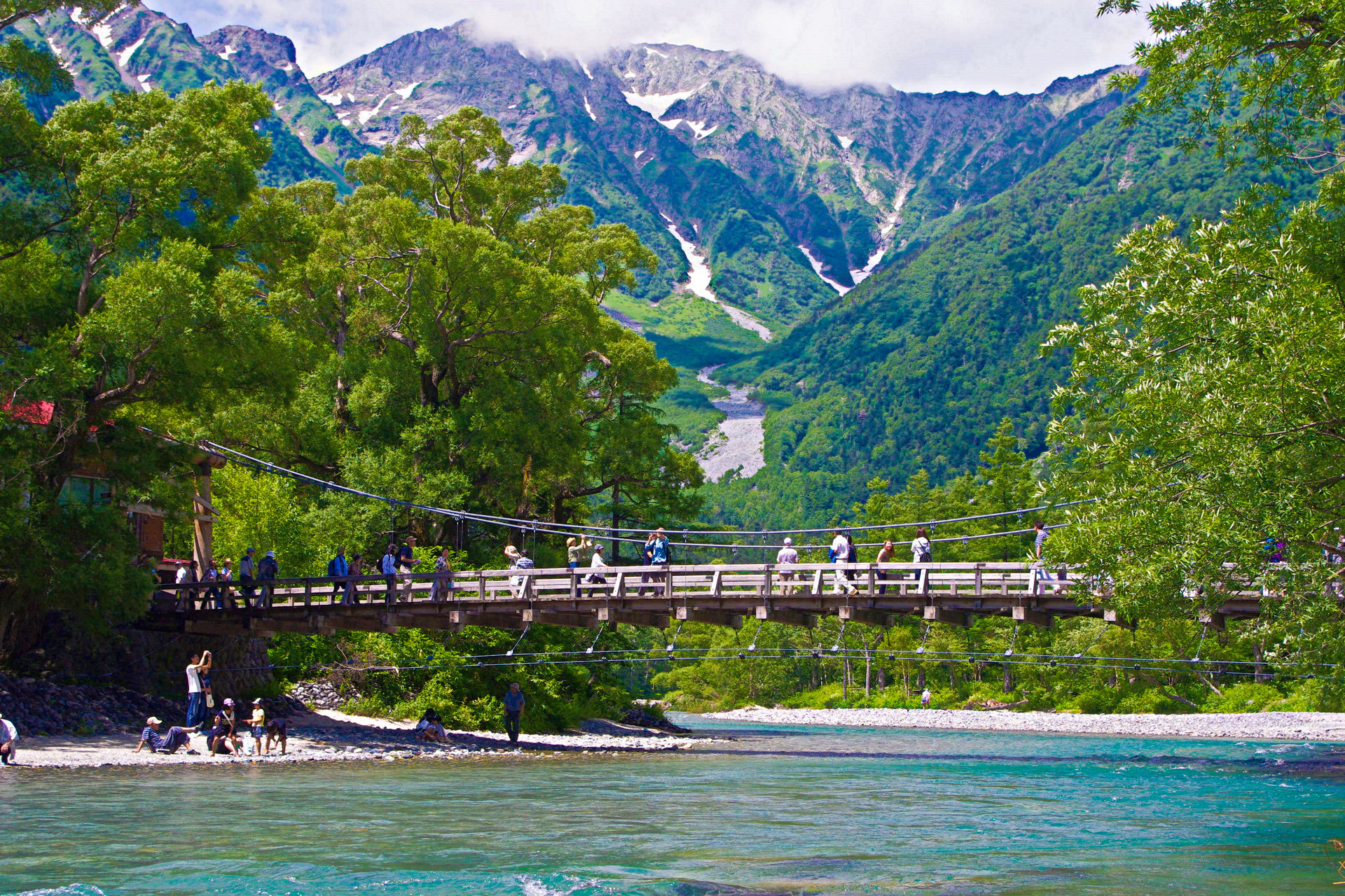 日本の風景 上高地の夏 河童橋 壁紙19x1280 壁紙館