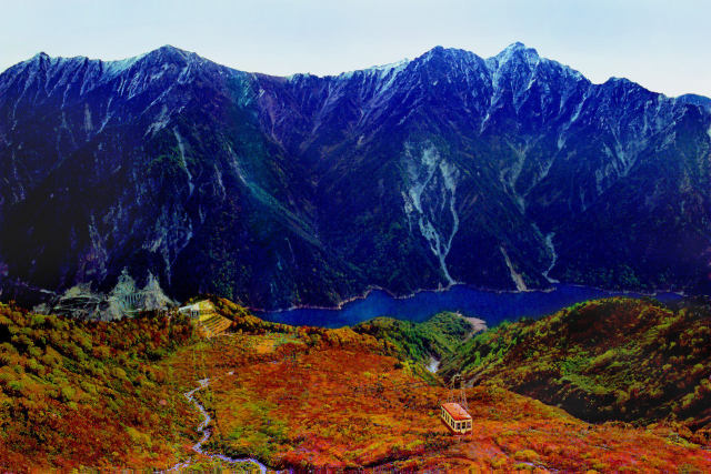 大観峰からの黒部湖と後立山
