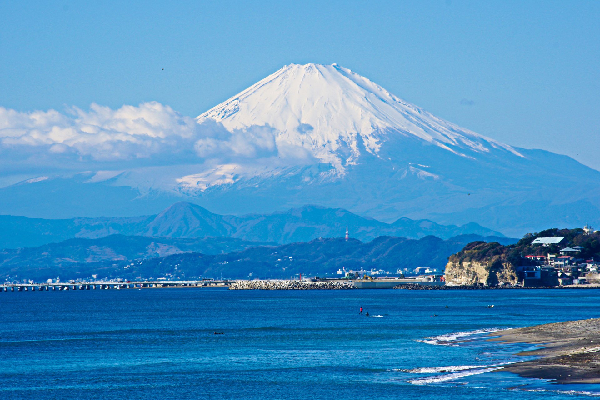 日本の風景 鎌倉からの富士山 壁紙19x1280 壁紙館